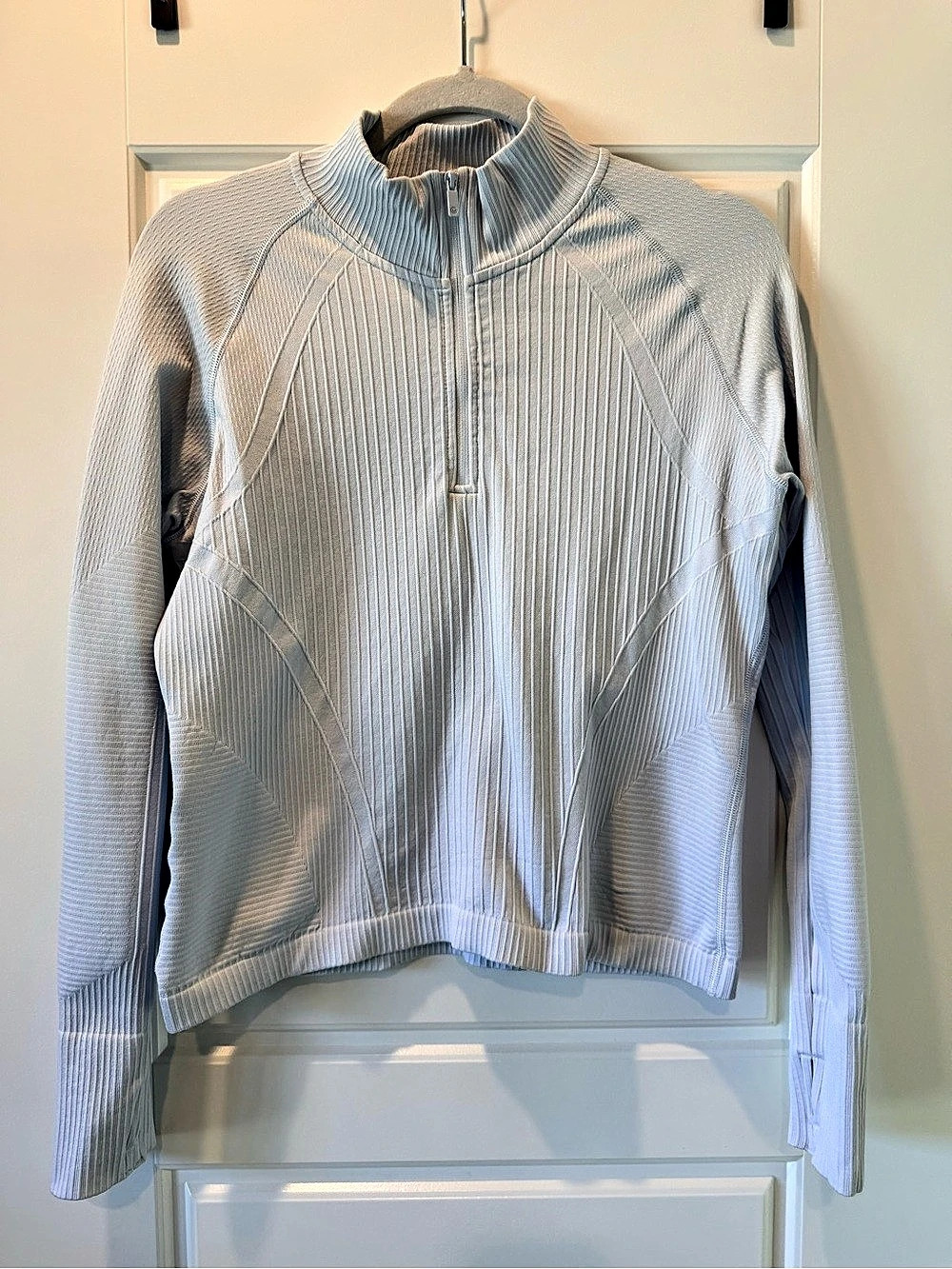 Calia Women's Relaxed Seamless 1/4 Zip Top Blue Medium
